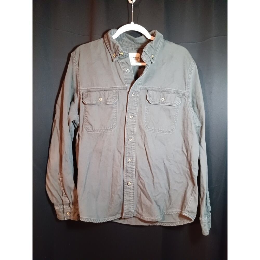 Lucky Brand Button Down Shirt Jacket Raven Gray Men’s Size Large 100% Cotton